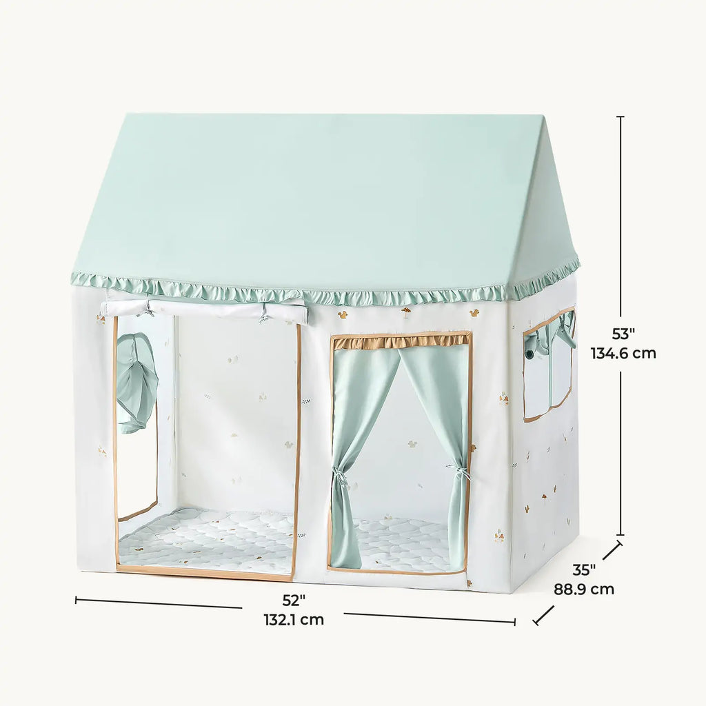 Nature-inspired Play & Art Set — Sage Easel + Forest Play House