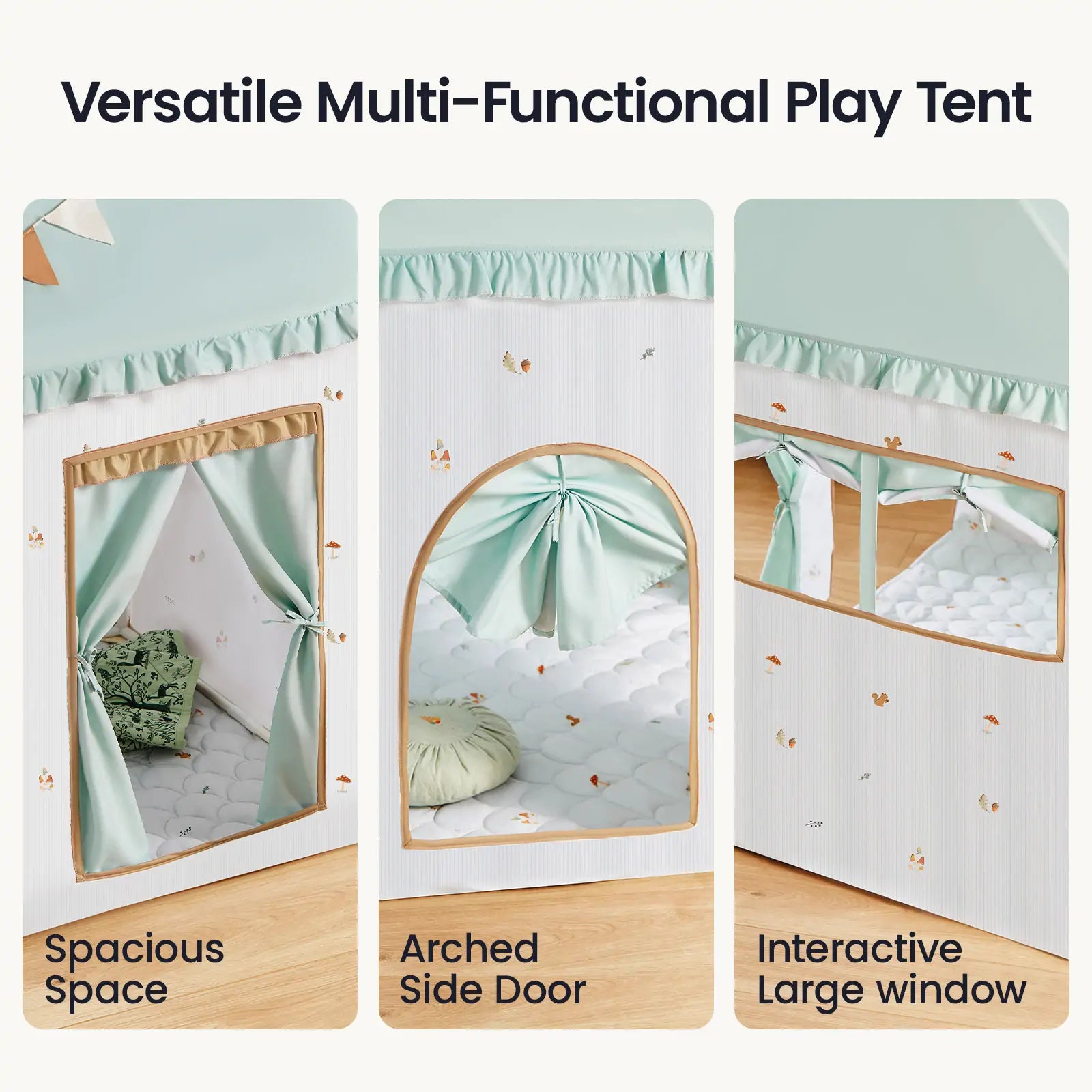 Nature-inspired Play & Art Set — Sage Easel + Forest Play House