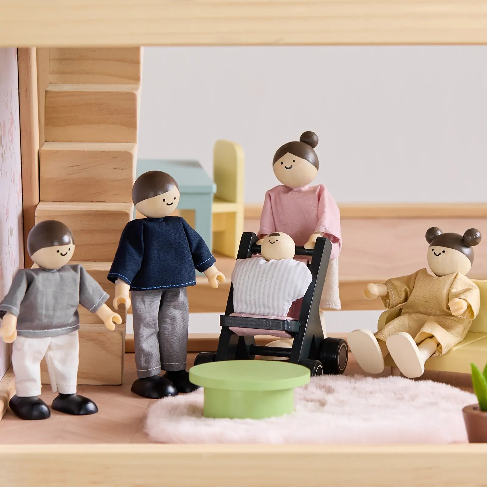 Tiny Land® Wooden Dollhouse Dolls