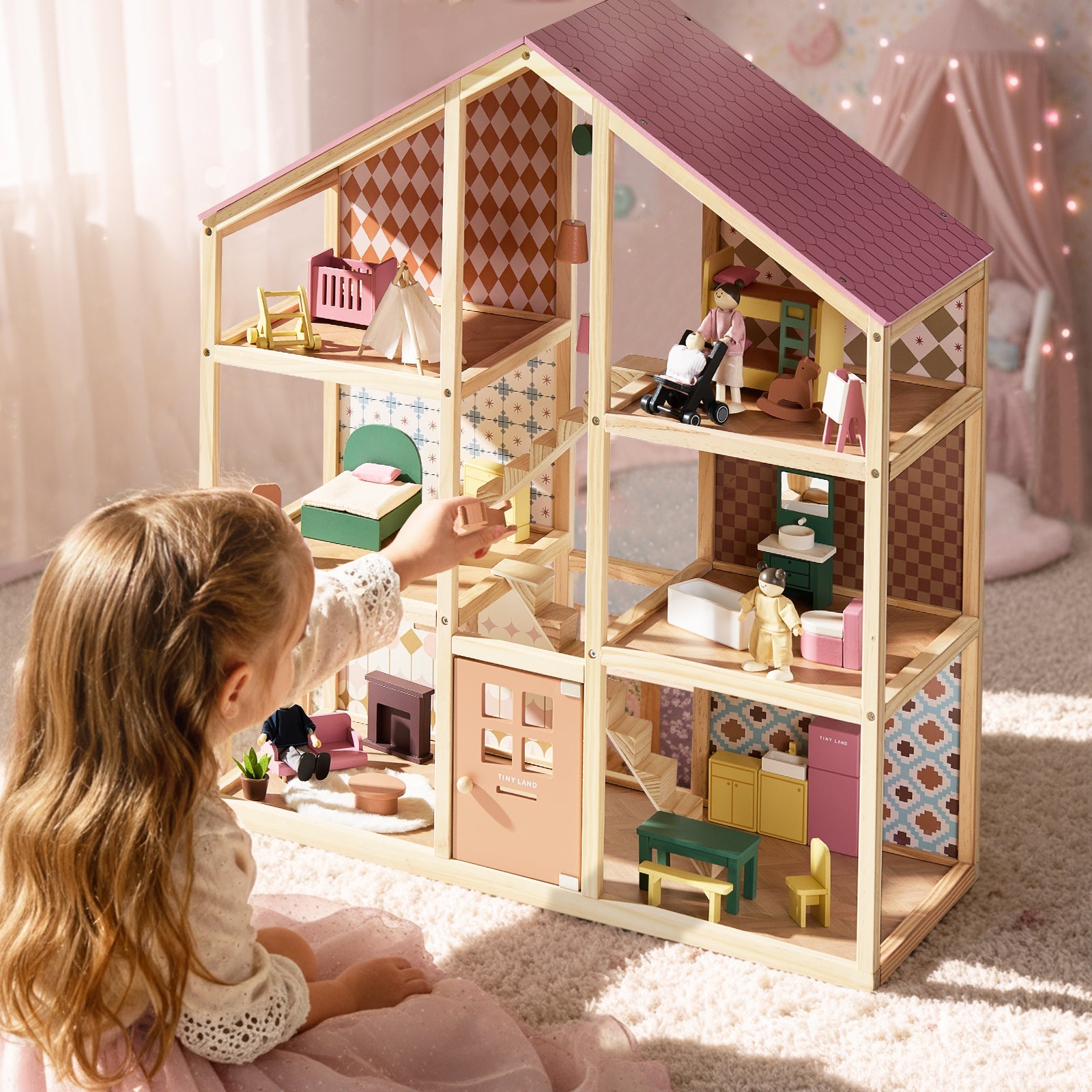 Tiny Land® Sweetwood Dollhouse without Dolls