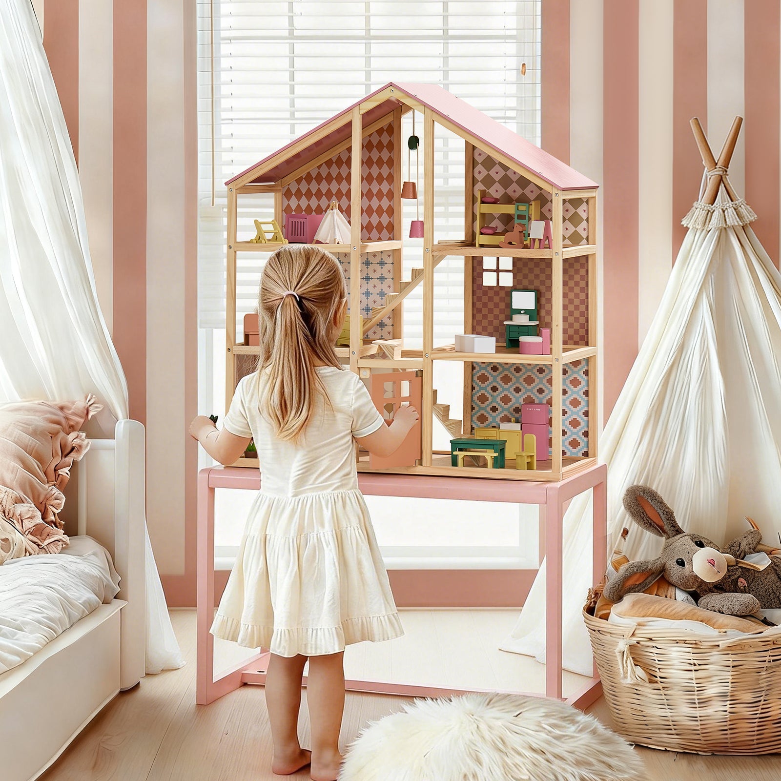Tiny Land® Sweetwood Dollhouse without Dolls