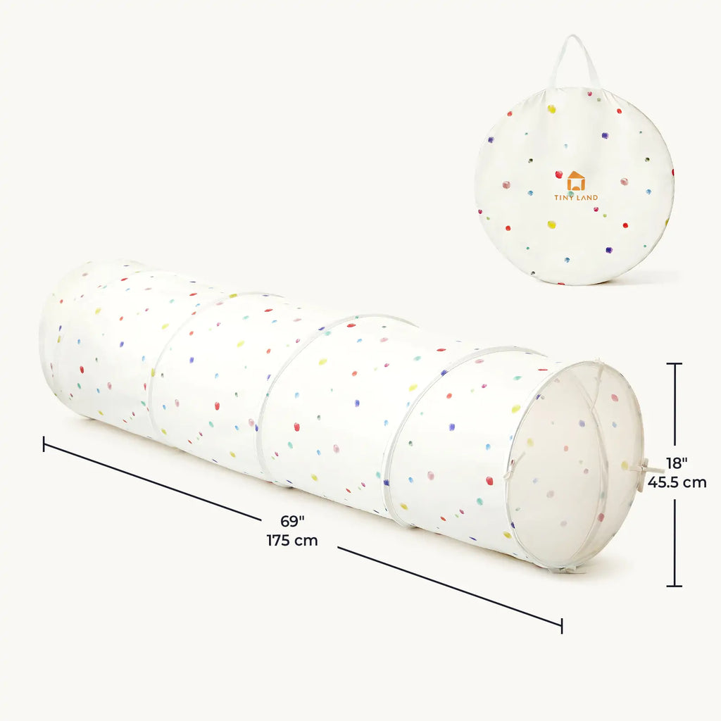 Tiny Land® Adventure Play Tunnel - Colorful Polka Dots