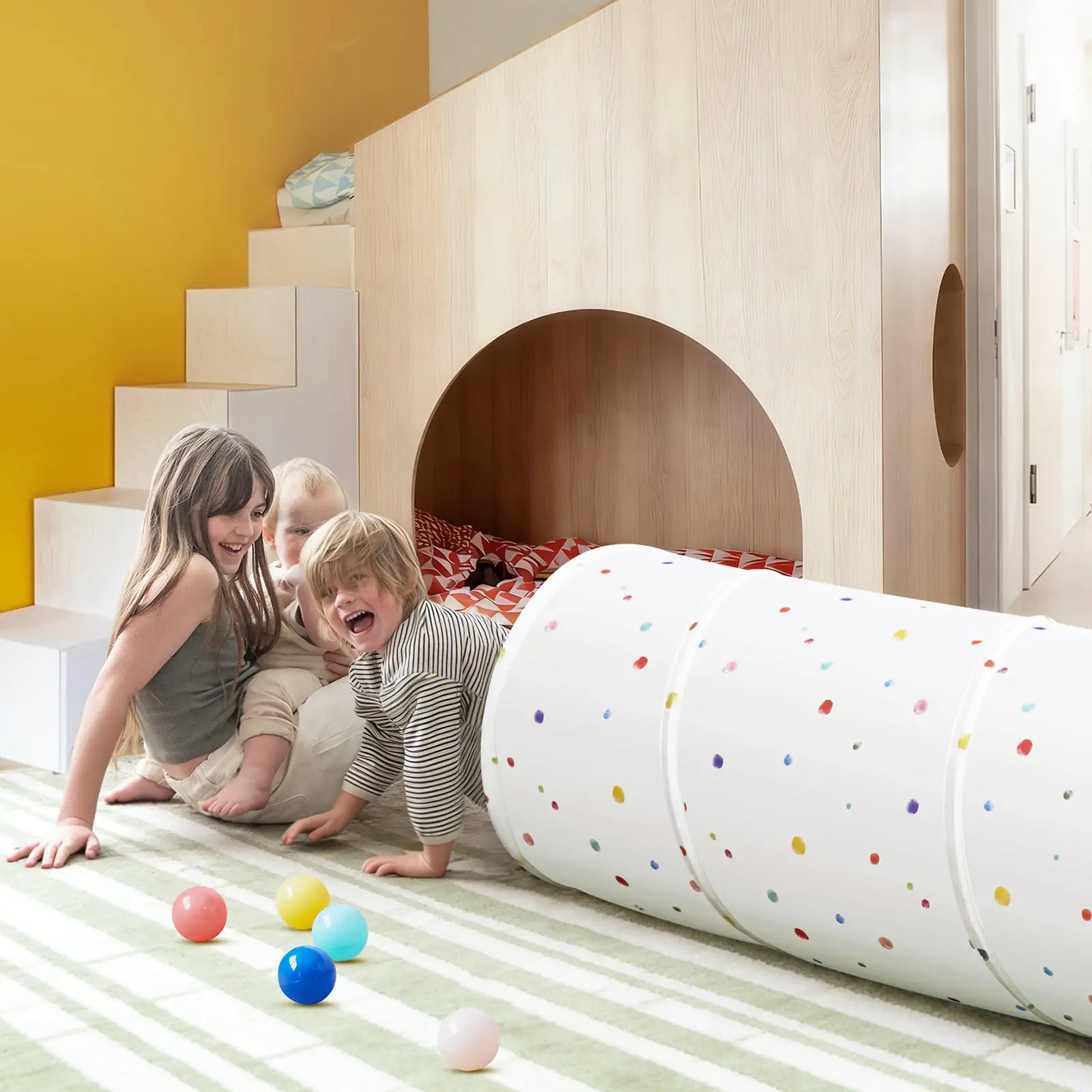 Tiny Land® Adventure Play Tunnel - Colorful Polka Dots