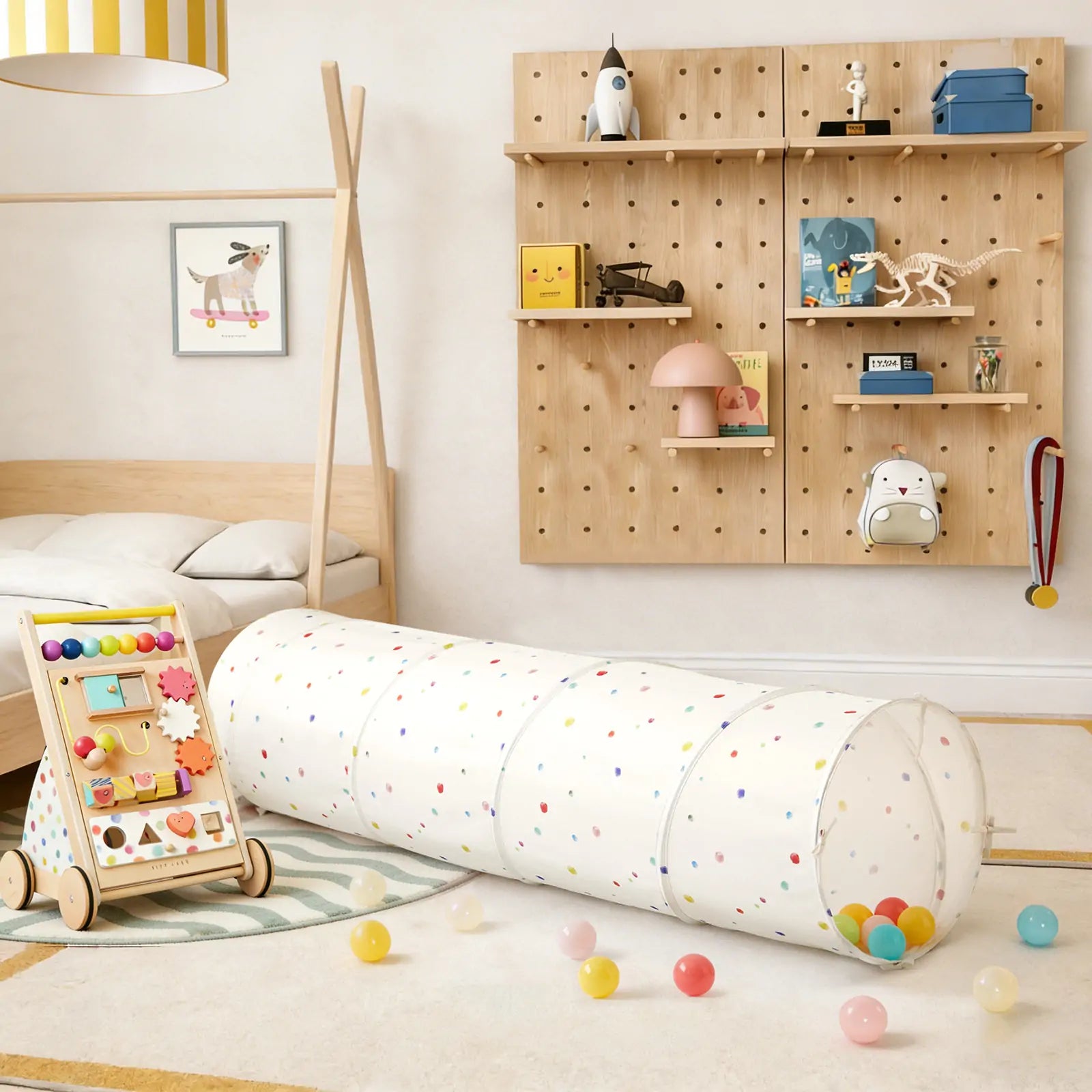 Tiny Land® Adventure Play Tunnel - Colorful Polka Dots