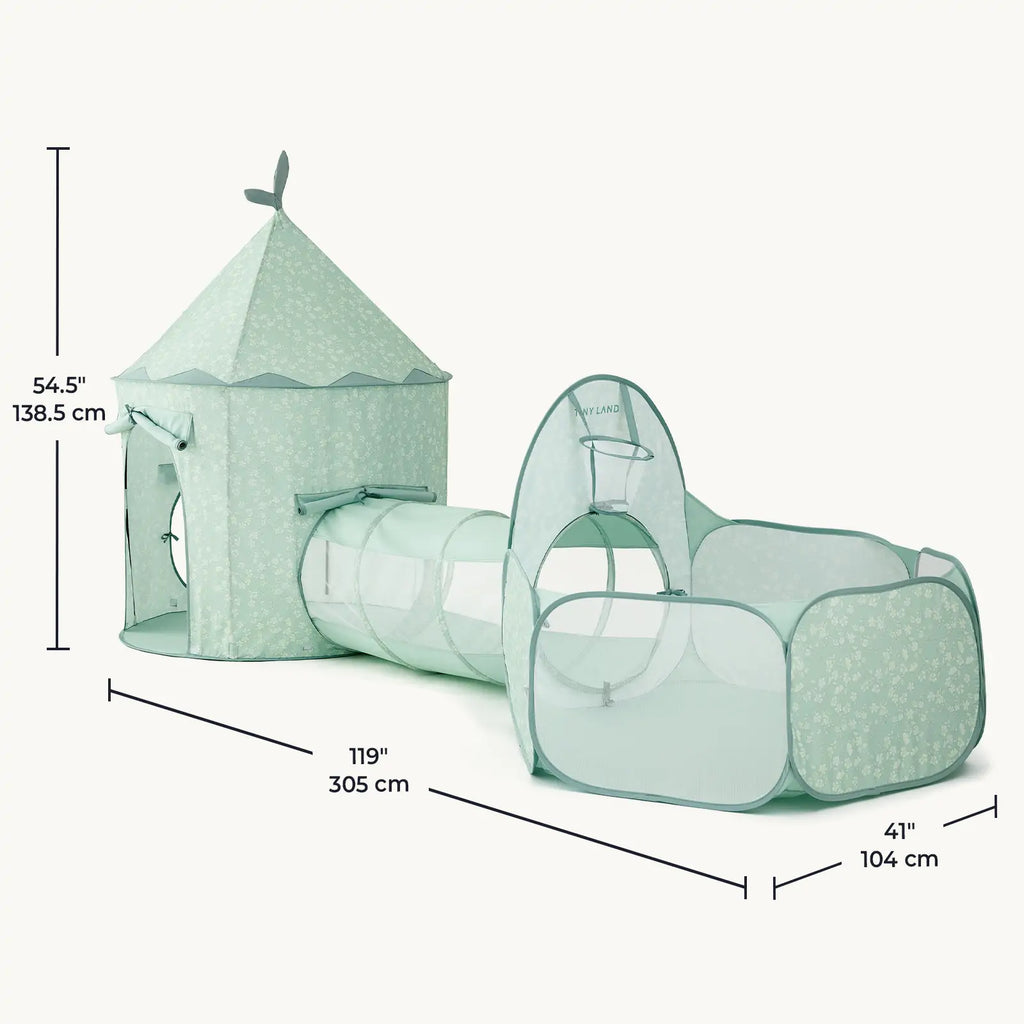 Tiny Land® Adventure 3-in-1 Play Tunnel  & Ocean Ball Set - Green