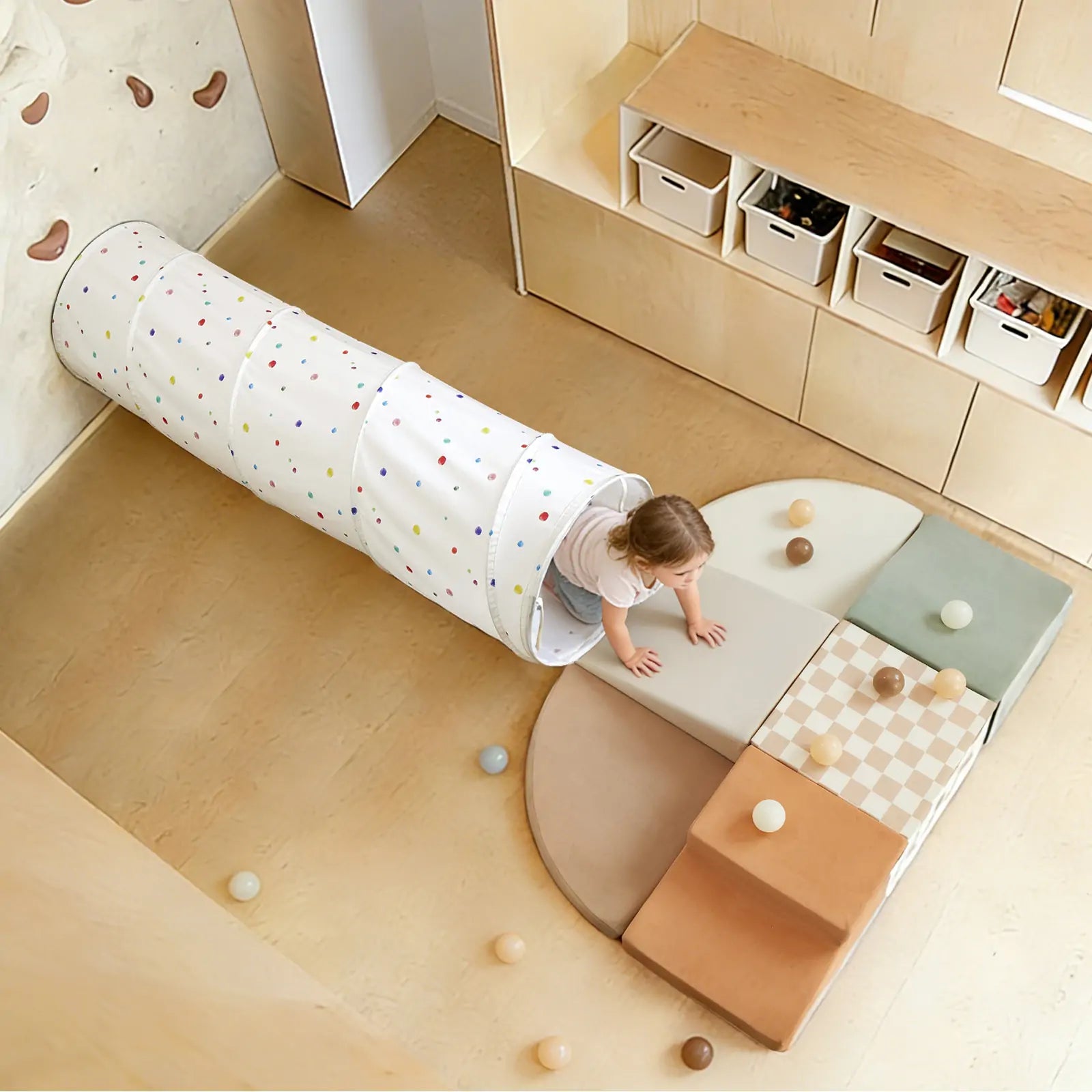 Tiny Land® Adventure Play Tunnel - Colorful Polka Dots