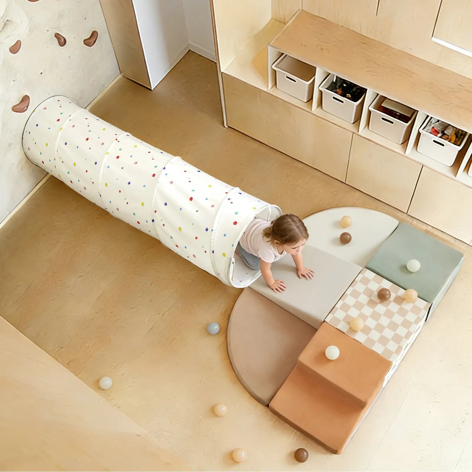 Tiny Land® Adventure Play Tunnel - Colorful Polka Dots