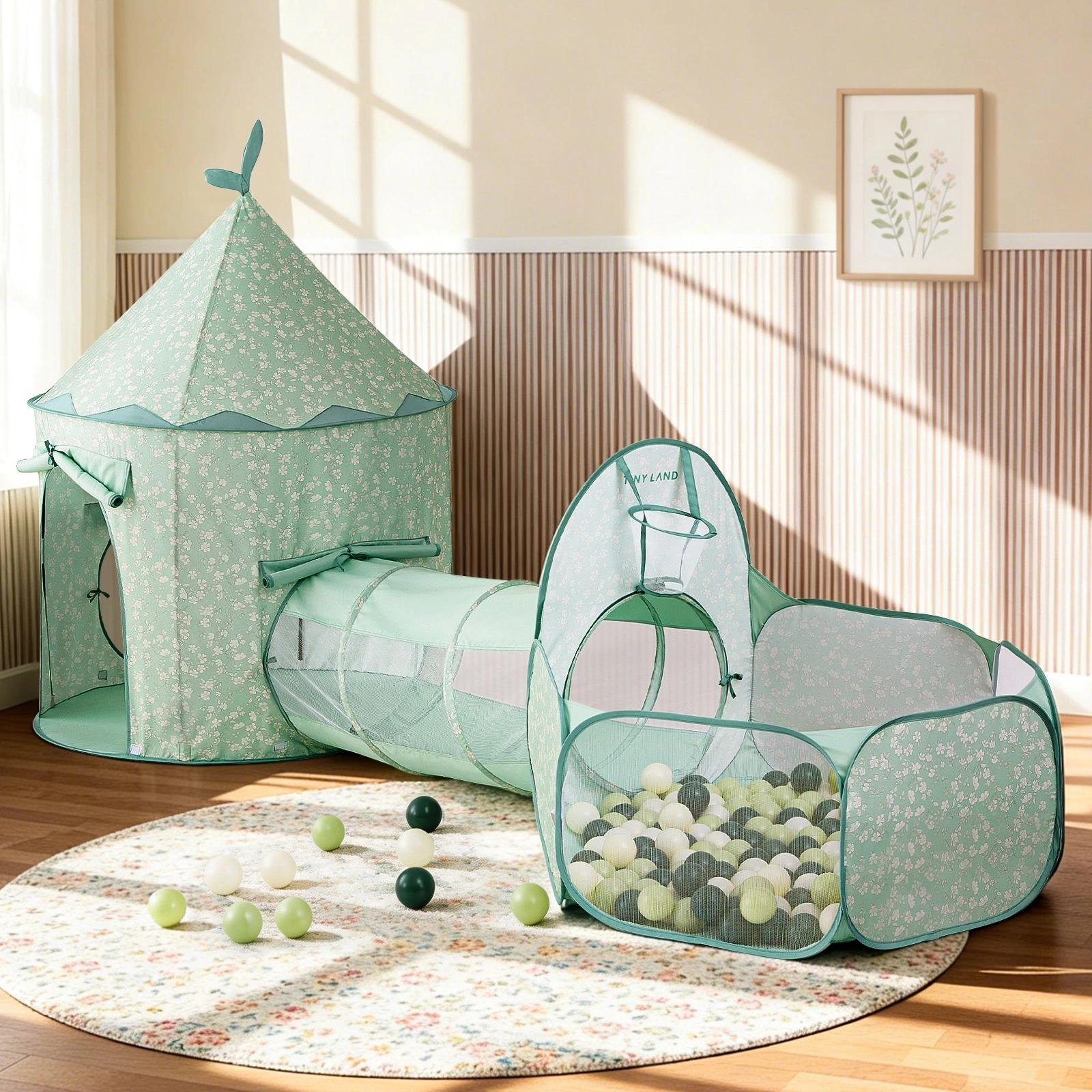 Tiny Land® Green Adventure 3-in-1 Play Tunnel & Fun-Shapes Ocean Ball Set