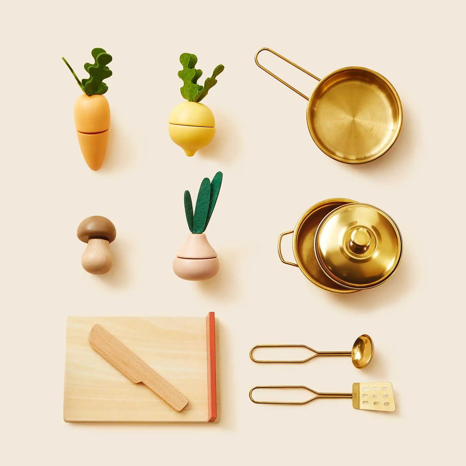 Tiny Land® Wooden Play Kitchen for Toddlers - Honey Kitchenette Pretend Cooking Set