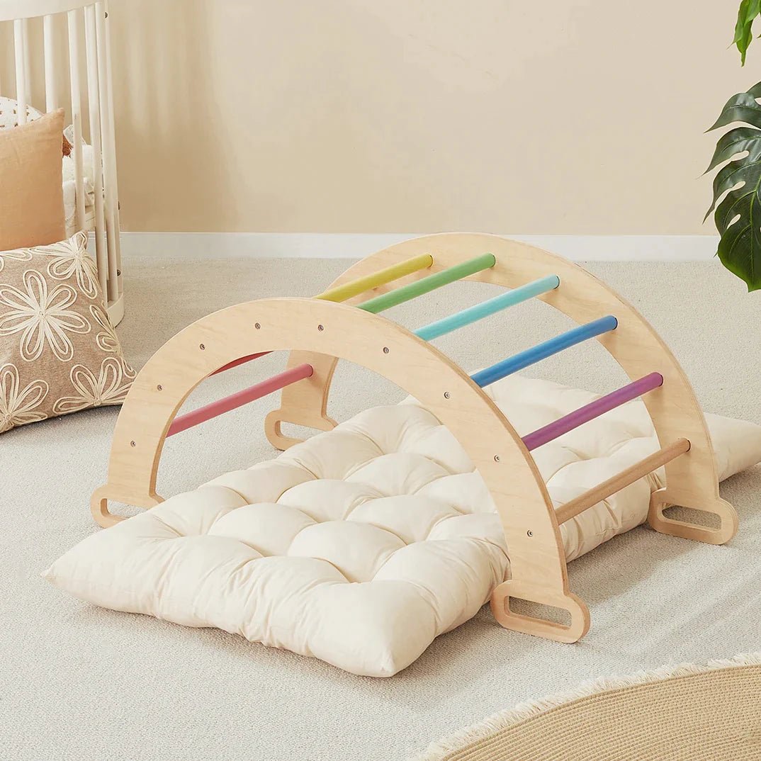 Tiny Land® 7-in-1 Rainbow Climbing Set with Play Pad