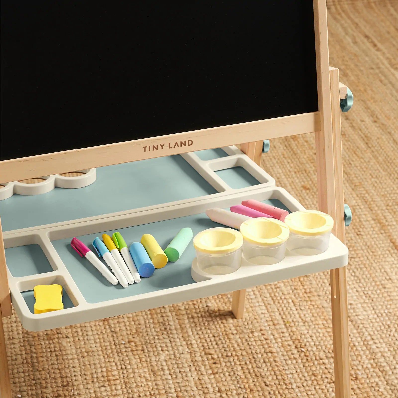 Nature-inspired Play & Art Set — Sage Easel + Forest Play House