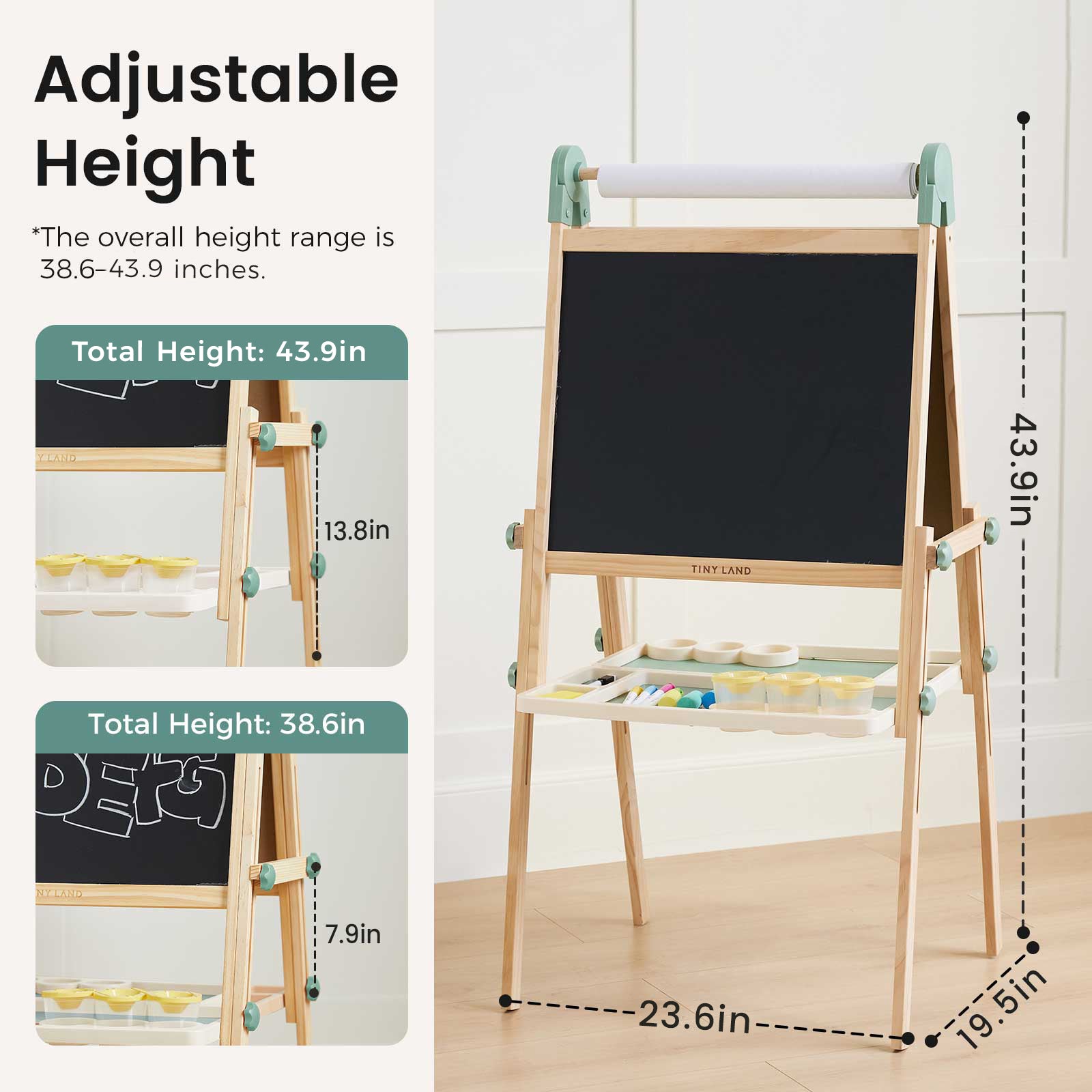 Nature-inspired Play & Art Set — Sage Easel + Forest Play House
