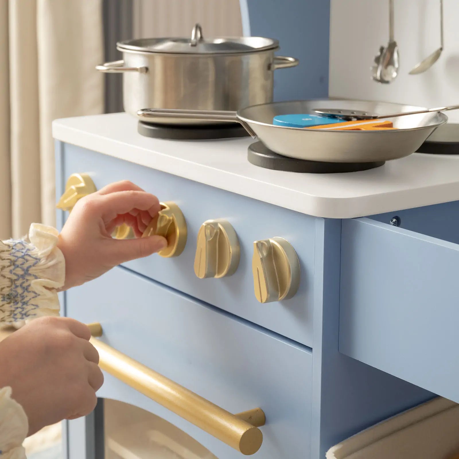 Tiny Land® Wooden Play Kitchen with Storage for Creative Toddlers