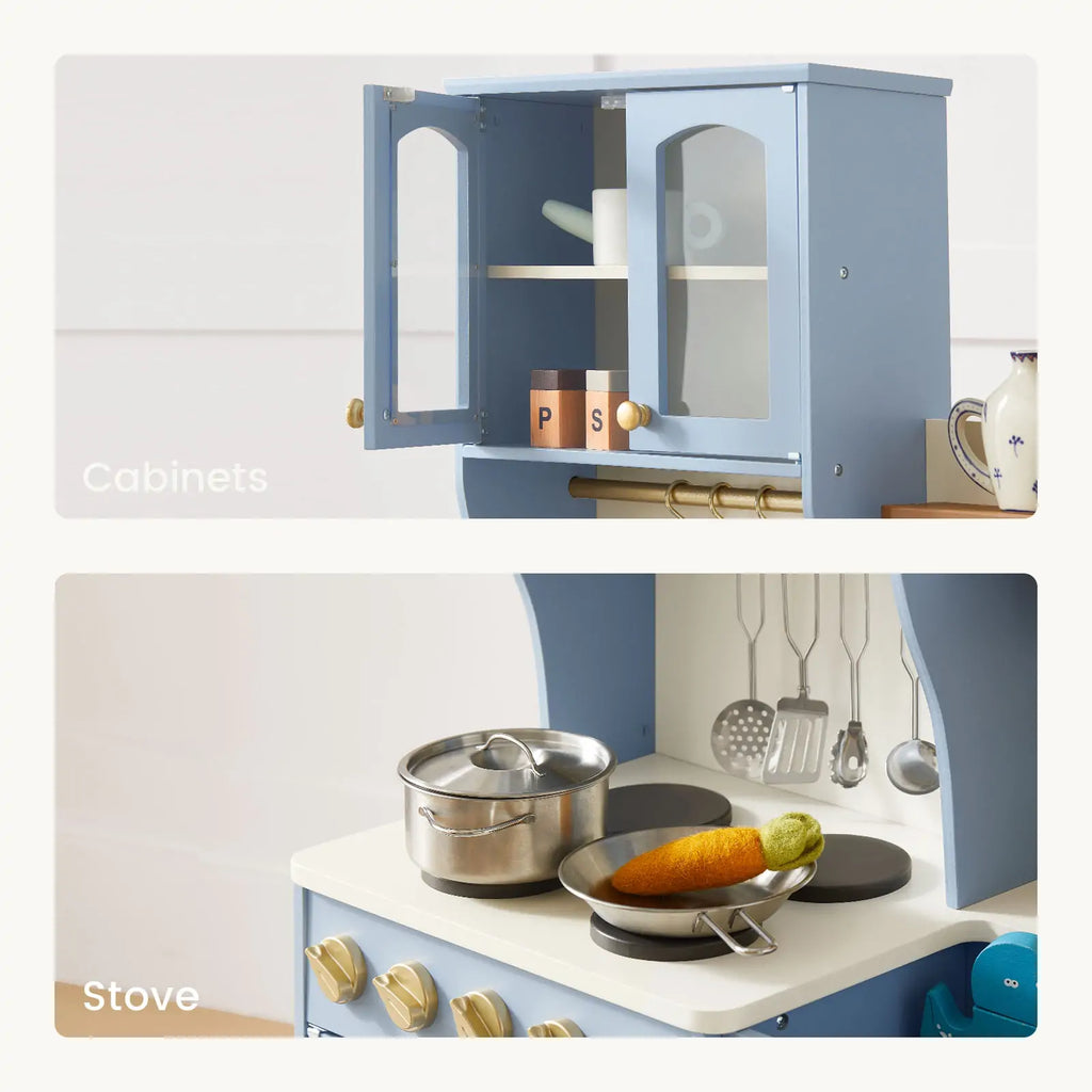 Tiny Land® Wooden Play Kitchen with Storage for Creative Toddlers