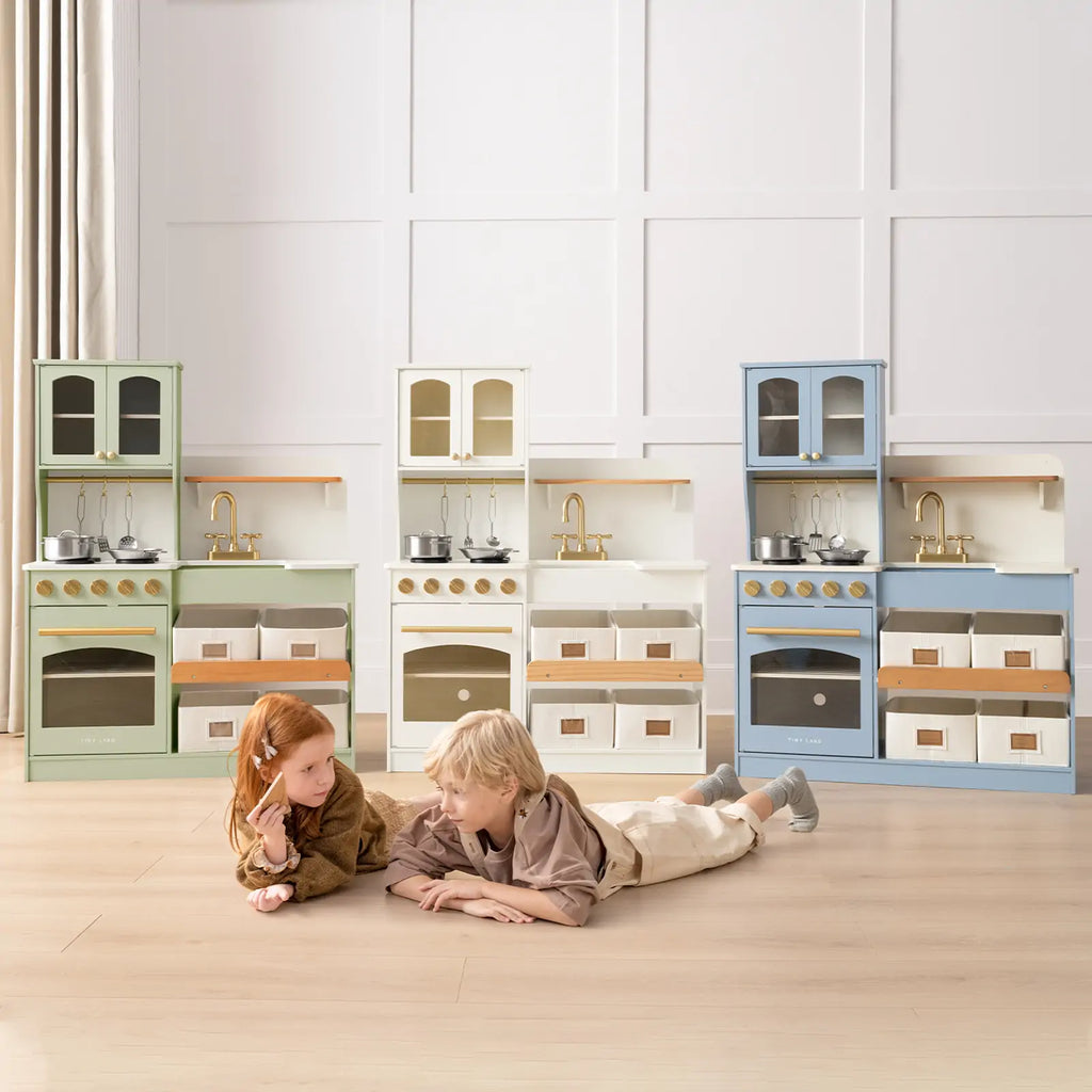 Tiny Land® Wooden Play Kitchen with Storage for Creative Toddlers