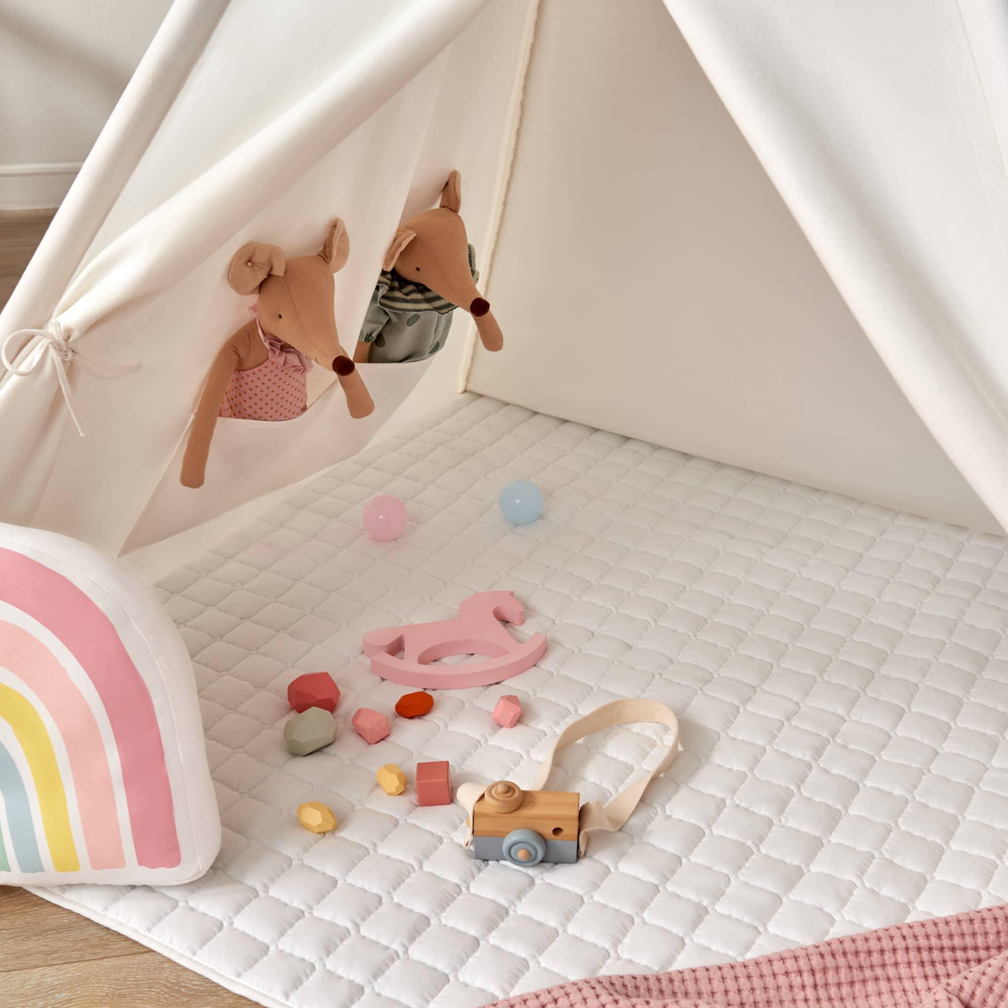 Tiny Land® Teepee Tent for Kids with Mat – Indoor Play Tent with Floor Mat