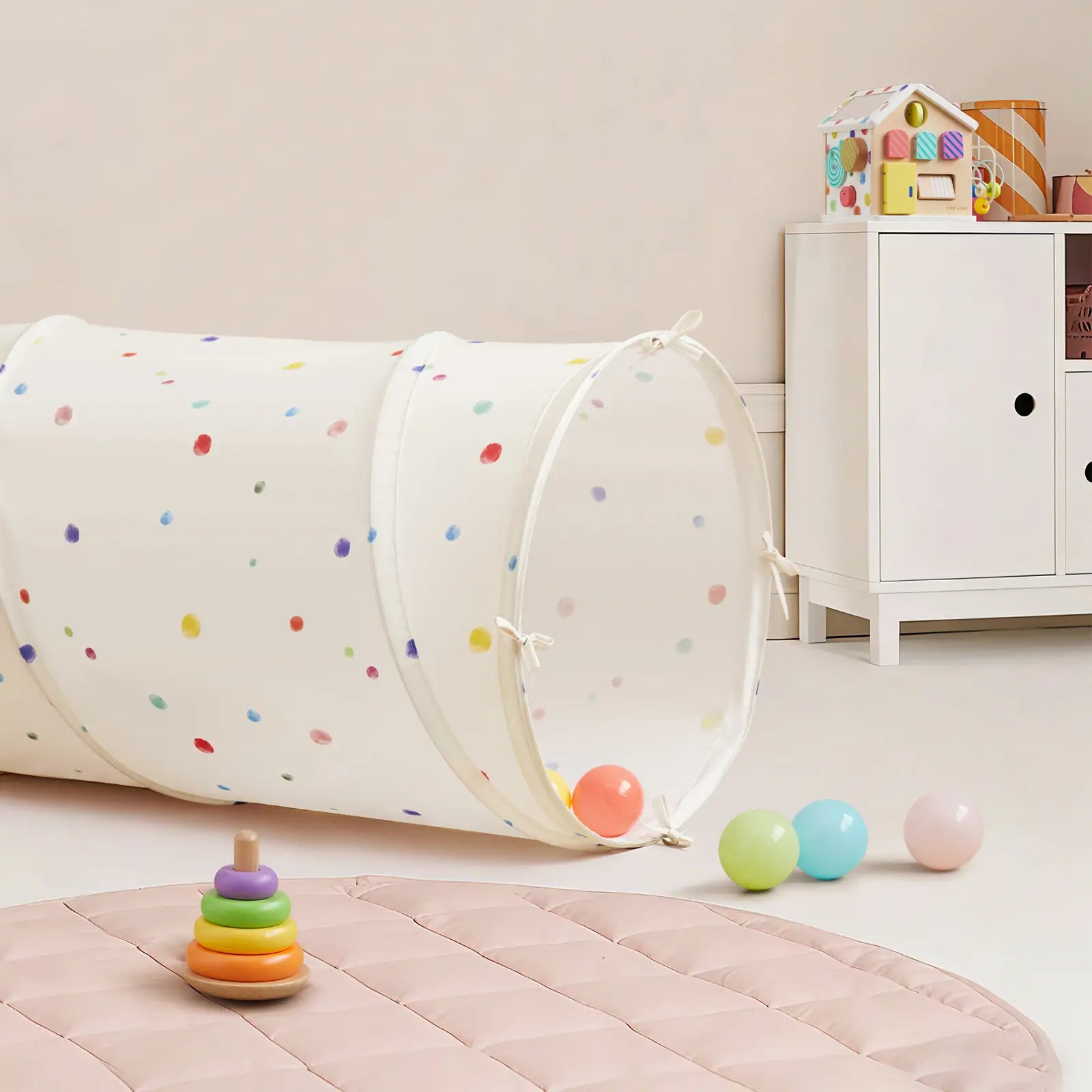 Tiny Land® Adventure Play Tunnel - Colorful Polka Dots