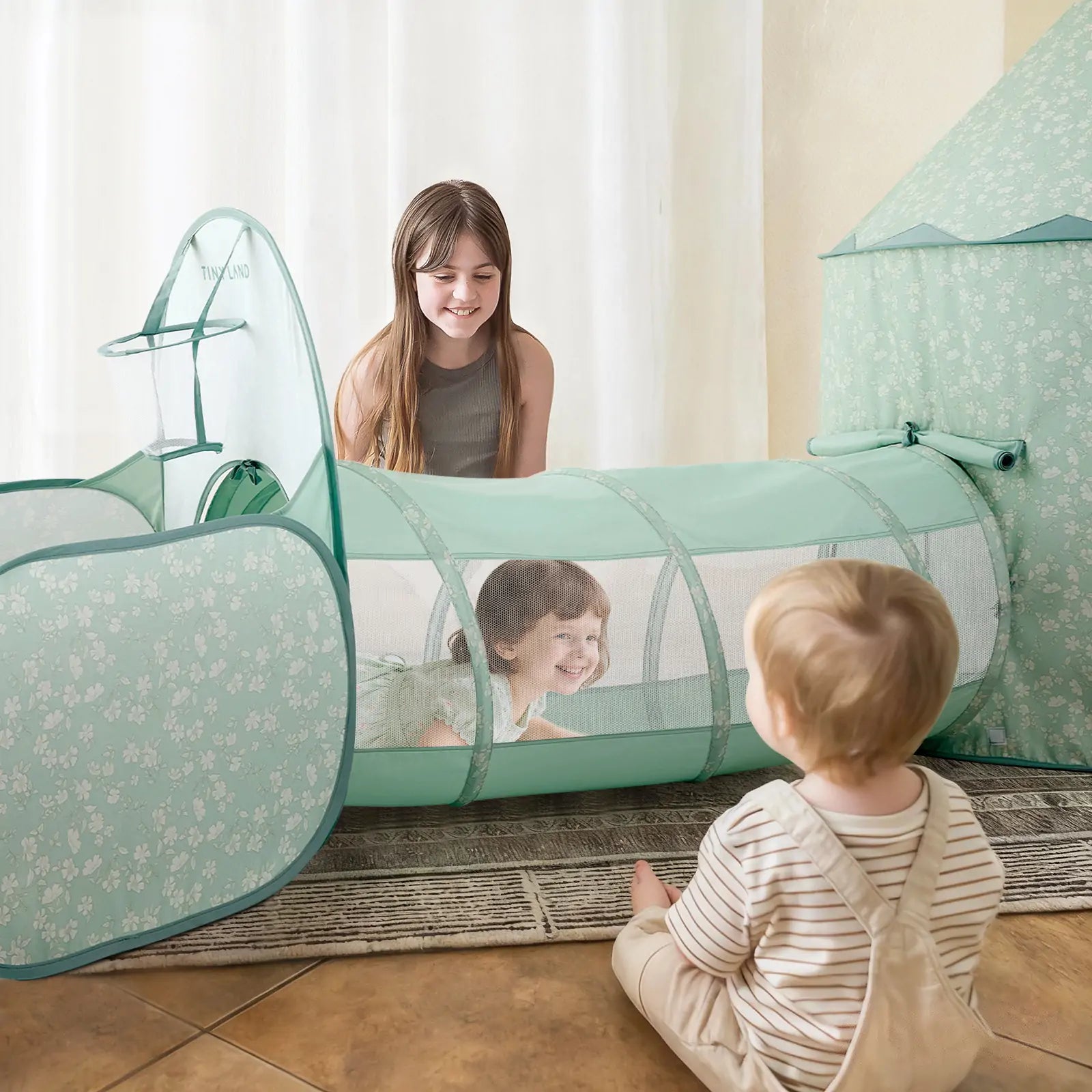 Tiny Land® Adventure 3-in-1 Play Tunnel  & Ocean Ball Set - Green